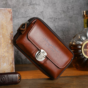 mens waist bag genuine leather shoulder bag adjustable belt crossbody bag purse phone holster case