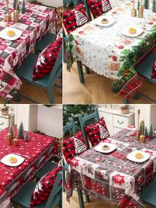 Christmas New Christmas Tablecloth Creative Printed Table Runner Christmas Decoration Supplies Party Holiday Tablecloth Decoration