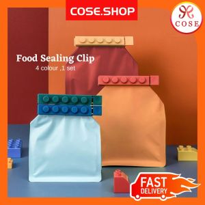 COSE 4 Pcs Food Sealing Clip Portable Snack Clip Reusable Food Package Plastic Bag Sealer Sealing Stick