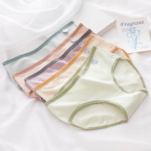 5Piece Cotton Women Girl Underwear Macaron Color Breathable Cotton Panties Solid Mid-waist Briefs Women Girl Student Clothes