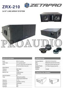 Speaker Line Array 2 x 10 Inch Zetapro ZRX 210 / ZRX210 Original