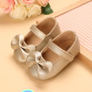 Toddler Baby Girl baptismal Shoes Princess Bow Infant Prewalker New Born Baby christening Shoes