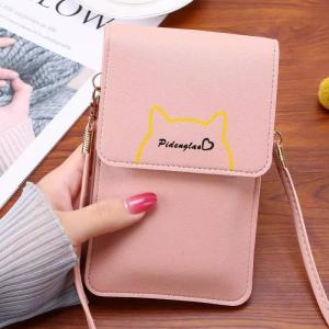 SG Womens Crossbody Cross body PU Leather Transparent Touchscreen Vertical Phone Bag