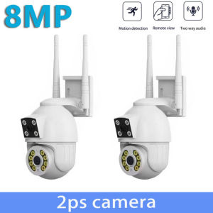 V380 Pro Dual Lens 8MP Outdoor CCTV Camera No Need Wifi Waterproof Wireless Two-Way Audio Night Vision Camera