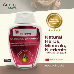 Gutto Forte Clinical Shampoo (300ml) - Natural Ingredients - Herbs Minerals Extracts Vitamins - Phycojuvenine Nutrients stimulates Hair Growth - Reduces Hair Fall