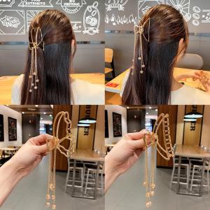 Kẹp Tóc Kim Loại Ngọc Thả Xinh Xắn Cho Nữ Kiểu Dáng Hàn Quốc