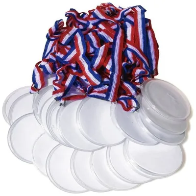 24Pcs Plastic Medal Design Your Own Award MedalsDIY Medal for Children Corporate Sports Festivals