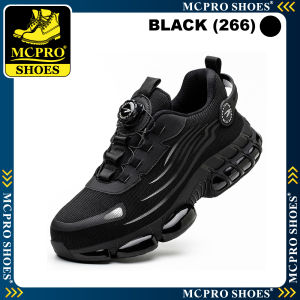 MCPRO Safety Shoes Low-Cut Anti-Smashing Anti-Puncture Soft comfortable Protective Steel Toe Cap with rotating button / Kasut Keselamatan butang putaran Anti-Hentakan Lembut Selesa dengan perlindungan penutup besi - 266 (BLACK)