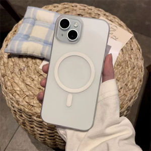 เคสแข็งแม่เหล็กโปร่งใส PC บางพิเศษสำหรับ iPhone 16 15 14 13 12 11 Pro Max Plus เคสป้องกันรอยนิ้วมือสำหรับเคส iPhone16