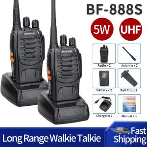 2PCS Baofeng BF-888S Long Range Walkie Talkie UHF 400-470MHz Ham Two Way Radio Comunicador Transceiver for Hotel Camping