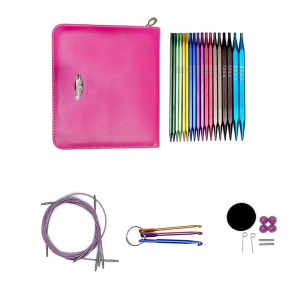 9Pairs Interchangeable Circular Knitting Needle Crochet Hook with Zippered Case Aluminum Knitting Needle Set 3.5-8.0mm