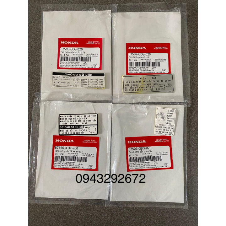 Bộ Tem Thông Số Wave 100 Nhỏ Wave Zx Honda Tem Số Hiệu Cho