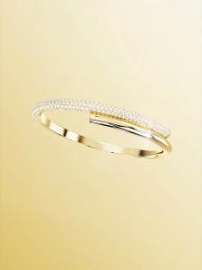 SWAROVSKI แฟชั่น Dextera ทองแม่เหล็ก clasp สร้อยข้อมือเพชรสีขาว S925 สเตอร์ลิงเงินสตรีแฟชั่นสร้อยข้อมือ hypoallergenic ไม่แพ้ ของขวัญวันวาเลนไทน์ของขวัญวันเกิดสำหรับแฟนสาว bestie