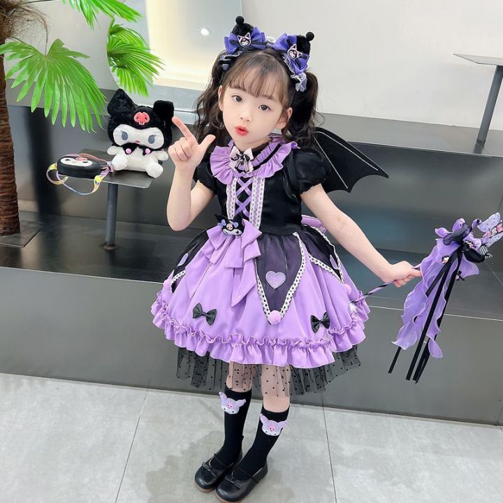 Girl's Princess Dress 2024 Summer New Kuromi Lolita Dress Children's