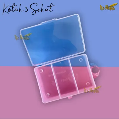 Kotak Plastik 3 Sekat Storage Box Organizer Kotak Plastik PP Penyimpanan