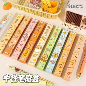 SHUNAICHI Capybara Cartoon Blind Box Pen Student Gift Creative Stationery Blind Box Neutral Pen Kapibara Student Gift Gift