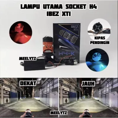 IBEZ XT1 - Lampu Utama Socket H4 LED Blue Lens