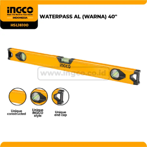 Waterpass Tukang 100cm Aluminium INGCO HSL18100 Spirit Level 40" Inch