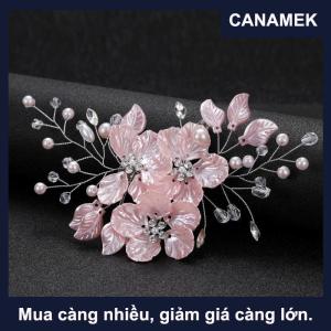 【CANAMEK】 Ngọc Trai Rhinestone Hoa Cưới Tóc Clip Tóc Phụ Kiện Cho Phụ Nữ Handmade Đính Cườm Kẹp Tóc Tóc Đồ Trang Sức Cô Dâu Mũ sắt