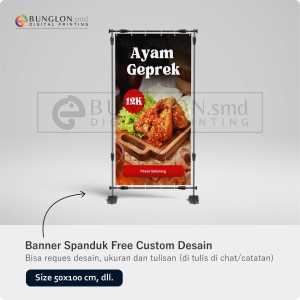 PRINT CETAK SPANDUK BANNER AYAM GEPREK WARNA HITAM FREE DESAIN