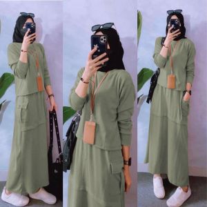 Pijar - Clara Set Blus Rok Cargo Oneset Ootd Korean Style Kekinian Setelan Wanita Superjumbo Terbaru