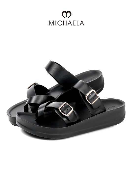 Michaela Bling Strap Sandals Michaela Platform Strappy Velcro Open