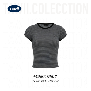 Tawii. Striped Womens T-shirt Summer Trend Slim Fit Womens Tops Retro Round Neck Short T-shirt