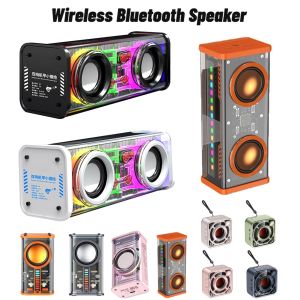 ♥ SFREE Shipping ♥ Transparent Mecha Wireless Bluetooth Speaker Sound Light Rhythm Subwoofer TWS Stereo Cyberpunk Music Center Hands-free Call V8/K07