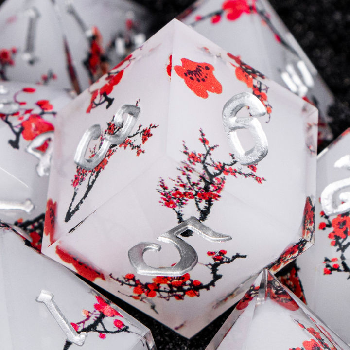 White Plum Blossom Dnd Dungeon and Dragon Double-Layer Resin Sharp Edge ...