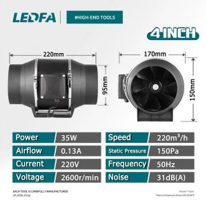 Exhaust Fan 4/5/6/8 inch Diagonal flow Pressurized Ventilation Duct Exhaust Fan Kitchen Toilet Kipas Ekzos Fan