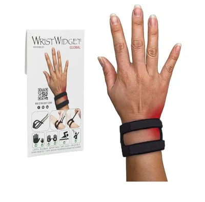 WristWidget Nylon Black Adjustable Wrist Brace For Tfcc Tears One Size Fits Most. For Left And Right Wrists Support For Weight Bearing Strain Exercise Sprain