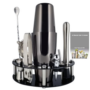 750/600Ml 750Ml ชุดเครื่องปั่นค็อกเทลบอสตันเครื่องมือบาร์ Muddler Pourer ช้อนเทอร์มิเนอร์กับที่ใส่ค็อกเทลหนังสือสูตรอาหาร