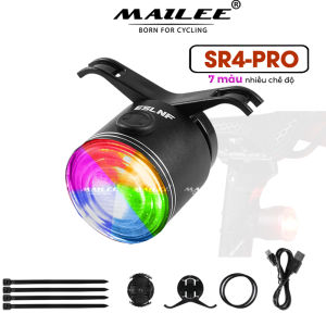 Đèn Hậu Xe Đạp Thông Minh SR4 PRO Cảm Biến Phanh dung lượng 400 mAh thời gian sử dụng lên đến 12h (2 lựa chọn Màu đỏ/ 7 Màu Sắc) An Toàn Đi Đêm - KAVISOTA