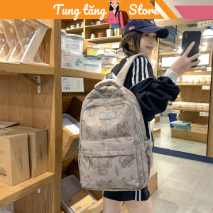Cặp đi học nữ cặp đi chơi nữ cặp thời trang nữ xinh xắn dễ thương họa tiết gấu cute nhiều ngăn chống thấm nước TTS28