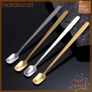 haidianzi 1PCS Stainless Steel Long Handle Ice Spoon Tableware For Coffee Tea Ice Cream Dessert Stirring Spoons Scoop