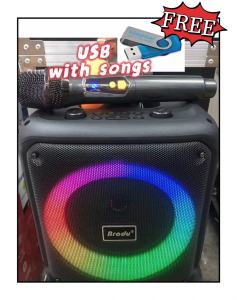 Brodu BTS-1935 6.5 inch FREE USB with songs IKARAOKE BOX professional system Bluetooth speaker with wireless rechargeable microphone