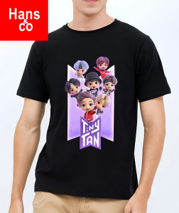 Kaos Pria 3 Dimensi Motif Kpop BTS Tshirt Oblong Katun 24s H0180 By Hans & Co