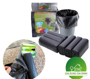 Set 3 cuộn túi rác đen tự phân hủy kích thước 52x65cm - Túi Đựng Màu Đen Loại Dày 1