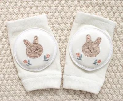 [SG Ready Stock] SOC006A Baby Boy Girl Crawling Pad Baby Knee Elbow Guard Socks Embroidered details [Little Gems] Breathable Durable Cute unisex bear bunny