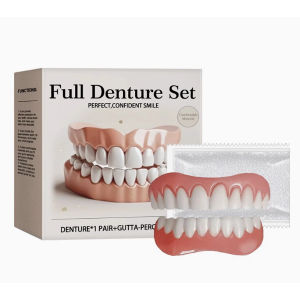 【Easy to Wear and Remove】Realistic Natural Temporary Use Silicone Simulation Dentures Without Bad Smell