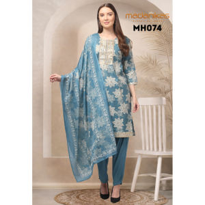 Madanikas Floral Punjabi Suit Set in Premium Vatican Silk with Foil print - Size Upto 6XL MH Series
