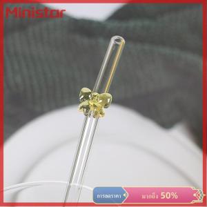 Ministar หลอดแก้ว8มม. 1ชิ้นหลอดดูดน้ำแบบนำกลับมาใช้ใหม่ได้ลายผีเสื้อน่ารักทนความร้อนสำหรับงานเทศกาลปาร์ตี้งานแต่งงานค็อกเทลบาร์ชายหาด