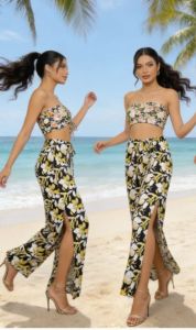 203 Golden Rod Summer Beach Square Pants Palazzo