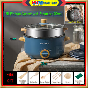 PDM Electric Smart Cooker with Steamer Multifunctional Electric Cooking Pot Frying Pot Steamboat Pot 电煮锅 1.5L/3L /4L