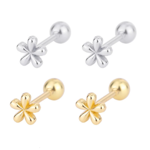 Beautifully Detailed Flower Studs Earrings Offering A Secure Fit snd Enhancing Your Styled With A Subtle Elegant