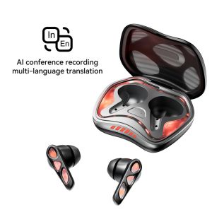 KOOYIINN True Wireless AI Smart Headset Bluetooth 5.4 HD Call LED Display Face-to-Face Translation Work Headset RGB lamp TWS Gaming Headset - EP36X