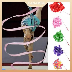 [CANAMEK] 4M Colorful Gym Dance Ribbon Rhythmic Girl Art Gymnastics Ballet Streamer Twirling Rod Rainbow Stick Training
