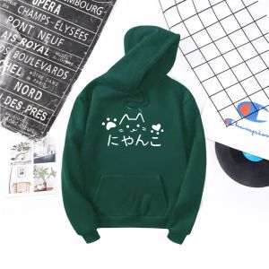 Sweater Hoodie Wanita Lucu JAPAN CAT Size M L XL XXL