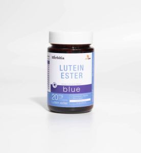 Herbitia Lutein Ester  Blue เฮอร์บิเทีย ลูทีนเอสเทอร์ บลู สำหรับดวงตาแห้ง หยากไย่ บำรุงดวงตา ลูทีน 20 มก.บรรจุ 30 แคปซูล