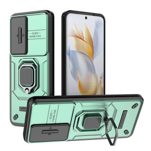 Shockproof Hard Case for Honor 90 / Honor 90 Lite 5G Phone Case Full Protection Back Cover Camera Protective Casing with Ring Stand